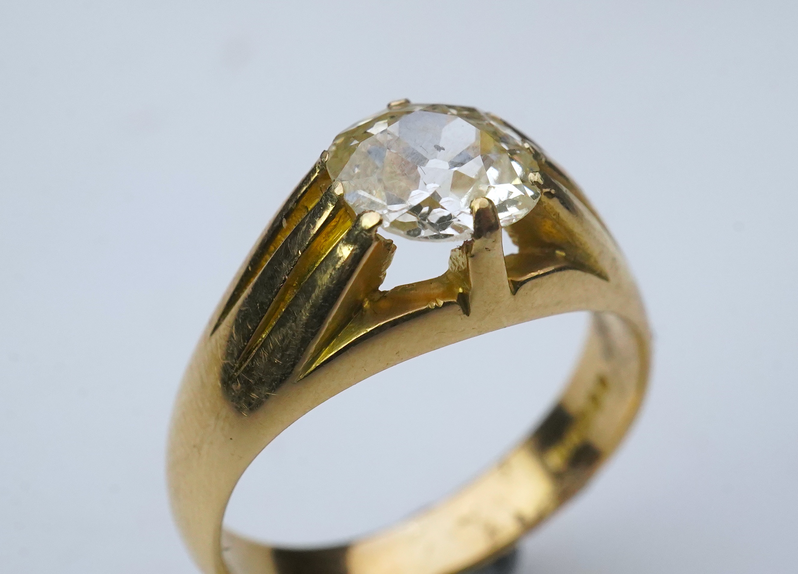 A diamond ring, 1.28 carat old mine cut diamond ring